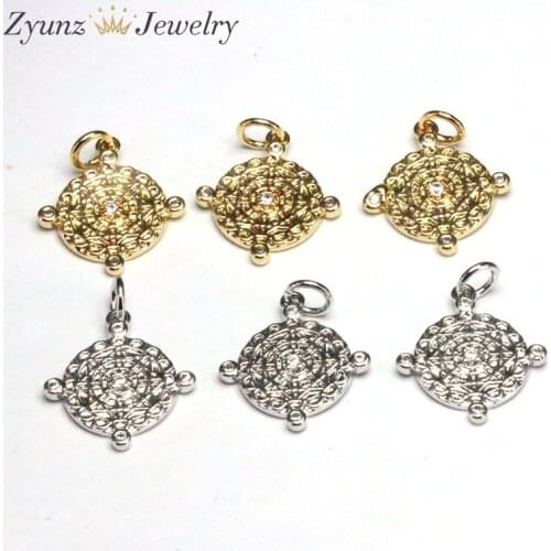 10PCS, Fashion Geometric Pendants Cubic Zirconia Jewelry Crystal Pendants for Necklace Jewelry Findings Supplies
