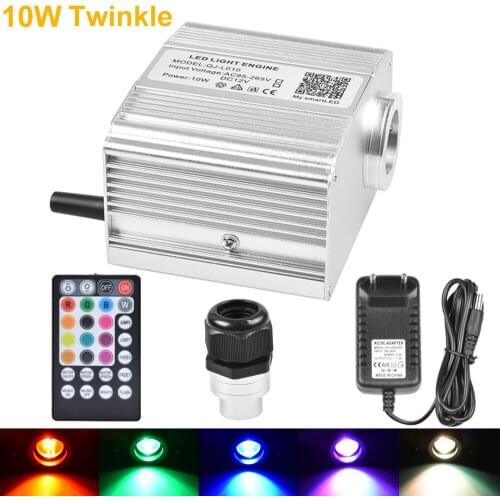 10W RGBW Twinkle Fiber Optic Light Engine Bluetooth Remote Control Starry Sky Light Source For Bedroom Decoration Car Use