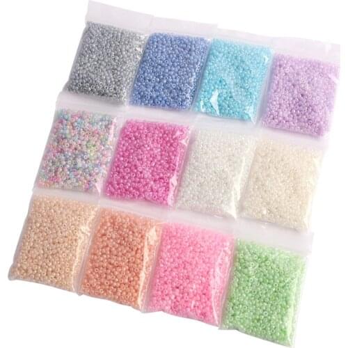 12 Colors Glass Millet Beads Kit 2mm Making for Jewelry Seed Spacer Loose Bead Needlework DIY Bracelet Handmade Beaded Toys