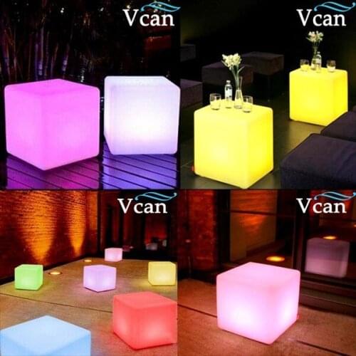 2016 Hot Sale Multi-Function 40cm Christmas Lighting Cube Stool Glowing Side Table for bar or club