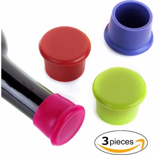 3pcs silicone wine stoppers Leak free wine bottle sealers for red wine and beer bottle cap
