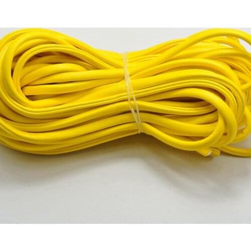 32.8 Feet Yellow Flat Soft Synthetic Leather Jewelry Cord 4X2mm