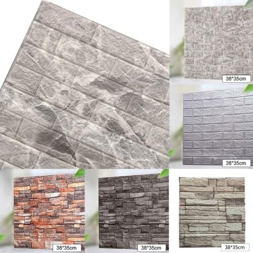 Retro 3D Wall Sticker Brick Pattern Bedroom Decoration Waterproof Self Adhesive Wallpaper Panels Living Room Kitchen TV Backdrop