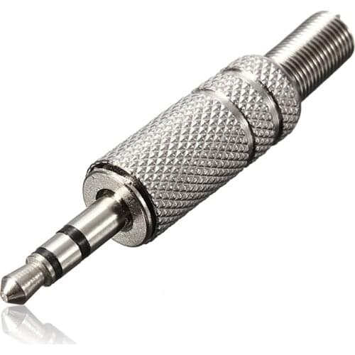 5 X 3.5mm 3 Pole Headphone Replacement Audio Jack Male Plug Soldering Connector