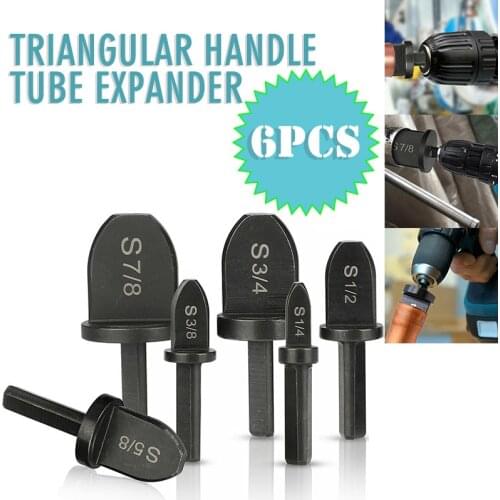 6pcs Copper Tube Expanders Round Handle Tube Expanders Install Repair Tool Air Conditioner Swaging Flaring Tools Drill Bits Set