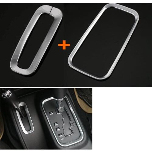 ABS 2Pcs/set Gear Box + Transfer Case Trim Cover Frame Decoration Fits For Jeep Wrangler Rubicon JK 2011-2015 Car-styling Covers