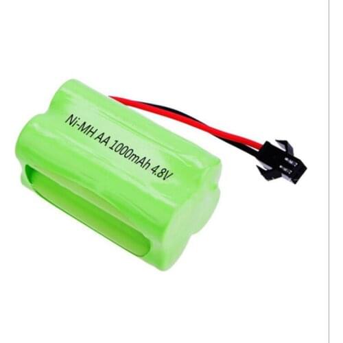 4.8V AA rechargeable Ni-Mh battery pack 1000mah 2A ni-mh nimh baterias cell for toys emergency light cordless phone SM-B