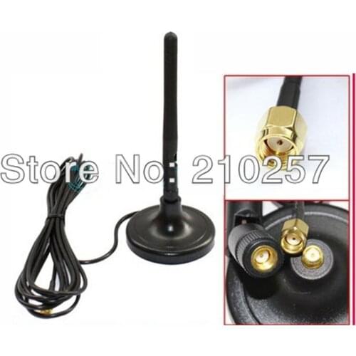 Free SHipping 5pcs Antenna 2.4ghz 2Dbi High Gain Omni RP Sma Male With 300cm RG174 Cable Sucker Holder