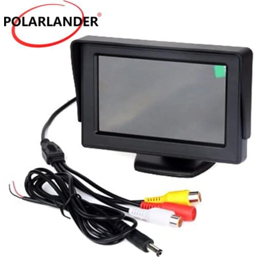 4.3 Inch color TFT LCD Car Monitor With 2Ch Video Input For Rear View Camera Or DVD reverse priority