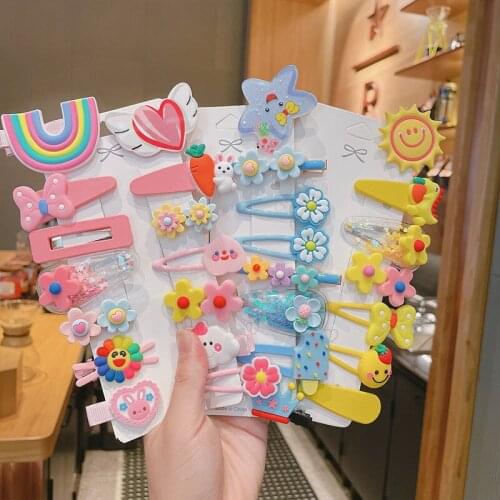 14Pcs Children Girls Hairpins Princess Fruit Rainbow Flower Hair Clips Kids Headwear Baby Girl Hair Accessories for Toddler Girl