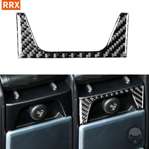 For Volvo XC90 2003-2014 Black Color Carbon Fiber Sticker Rear Cigar Lighter Decoration Strips Styling Interiors Car Accessories