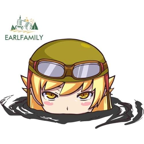 EARLFAMILY 13cm x 8.4cm for Ononoki Yotsugi Shinkuu Shinobu Monogatari DIY Motorcycle Stickers Vinyl Material Personality Decal