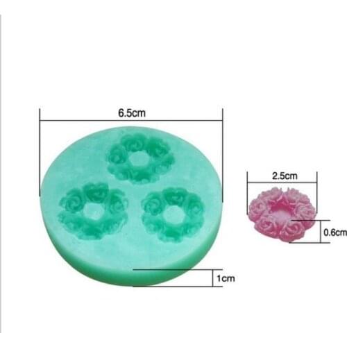 F175 Rose Shape Soft Silicone Cake Mold Of Diamter Green