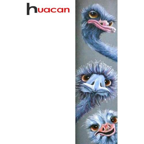 Huacan 5D DIY Diamond Painting Ostrich Full Square/Round Diamonds Embroidery Kits Animal Decorations Home Gift