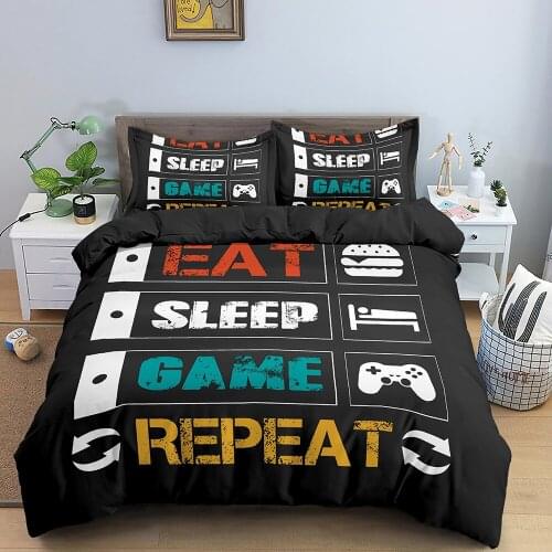 Duvet Cover Set Boys Kids Game Bedding 2/3 Pcs Bed Set Gamepad Pattern Quilt Cover Comforter Cover Gamer Bedding Set