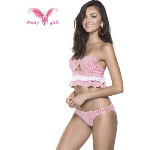 Kophia Push Up Bathing Suits 2018 Bikinis Women Swimwear Striped Swimsuit Sexy Bikini Low Waist Set Swimwear