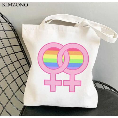 Lgbt Pride Rainbow Gay Intersex Asexual Bisexual Pansexual shopping bag bolsa cotton shopper bag fabric shoping