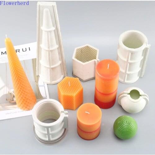 Multi-model Hexagonal Cylindrical Candle Mold DIY Handmade Beeswax Candle Making Kit Honeycomb Acrylic Mold Resin Mold