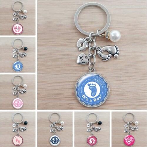 Fashionable and cute baby footprint keychain, I love you baby footprint keychain, commemorative keyring, gift for new parents