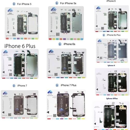 10 in 1Set Magnetic Screw Mat for iPhone 5,5s,6,6 Plus,6s,6s Plus,7,7 Plus 8,8 Plus Professional Guide Mobile Phone Repair Tools