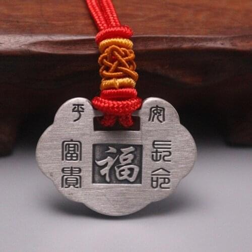Real Silver 999 Pendant Blessing For Women Baby Pendant Lucky Longevity Lock Can be Lettering Lock Plate Pendant