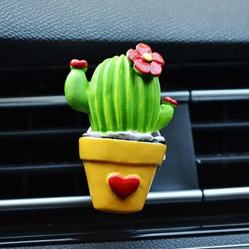 3D Cactus Flower Flavoring In Car Scent Air Freshener For Auto Perfume Aroma Diffuser Air Vent Clip Car Accessory Creative Decor