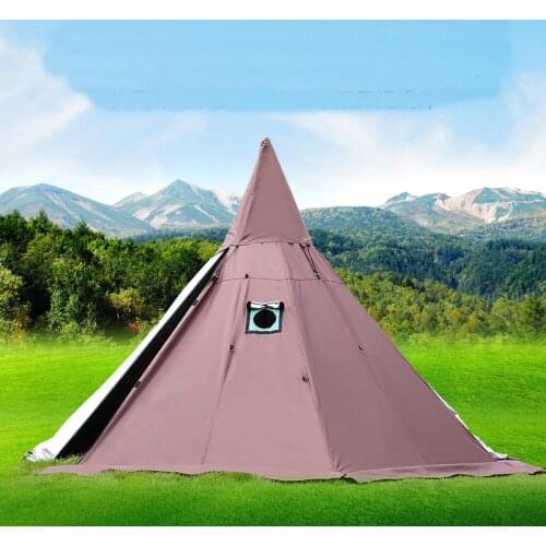 Pyramid tent with a chimney hole/A tower smoke window tent Park survival double layer Field tent include a half inner tent