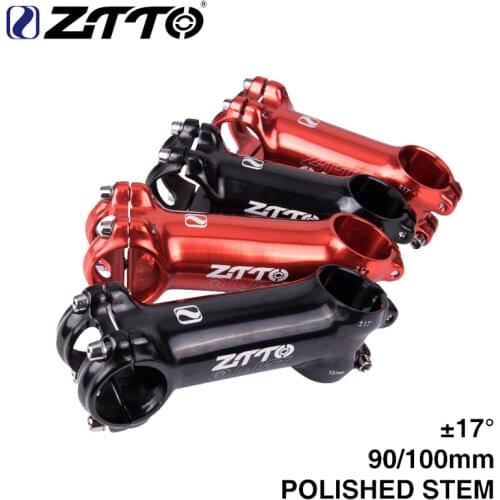 ZTTO Polished Stem 17 degree 90mm 100mm High-Strength Lightweight 31.8mm for XC Trail MTB Mountain Road Bike glossy Bicycle part