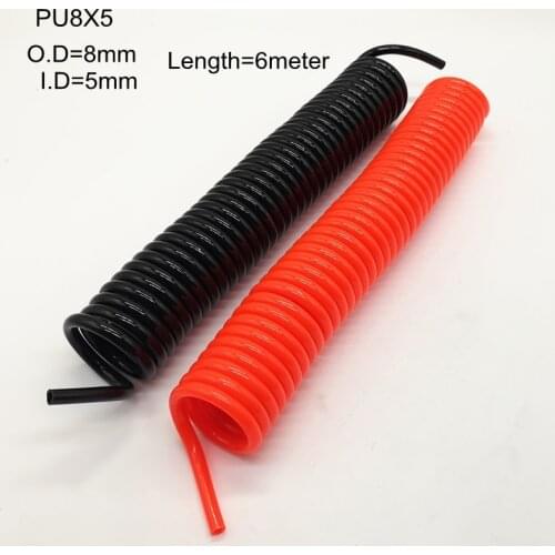 Polyurethane Spring Trachea Pneumatic Coil Hose PU8x5mm 6 meter Pneumatic Spring Tube 6M