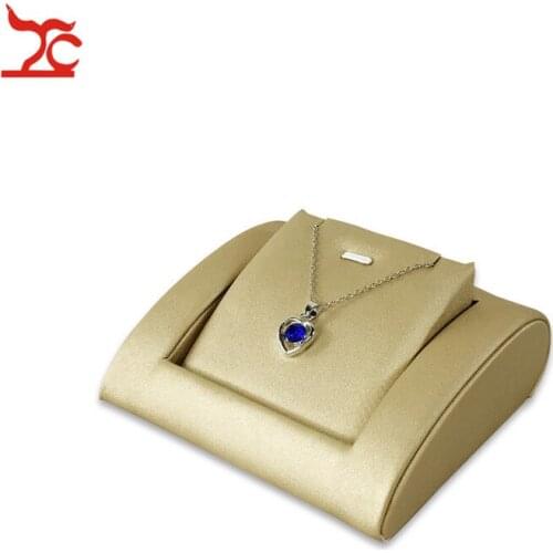 Removable Pendant Jewelry Organizer Holder Seat Gold PU Earring Necklace Jewelry Display Storage Stand Counter Display Rack