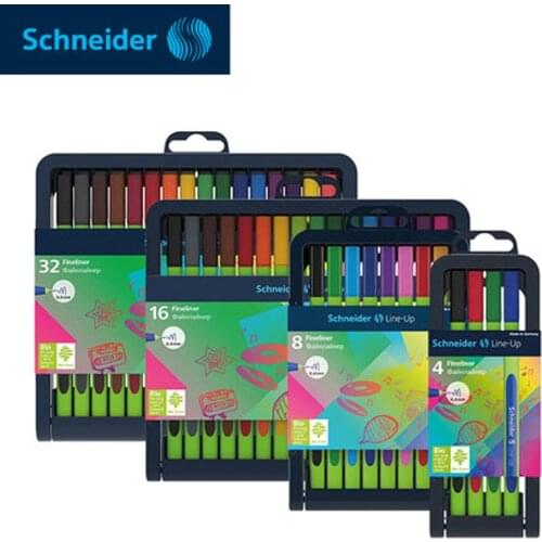 Schneider Line-up 0.4mm Multicolor Fiber needle pen 4 color/set School Office Supplies