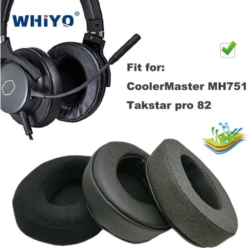 Replacement Ear Pads for CoolerMaster MH751, Takstar pro 82 Headset Parts Leather Cushion Velvet Earmuff Earphone Sleeve Cover