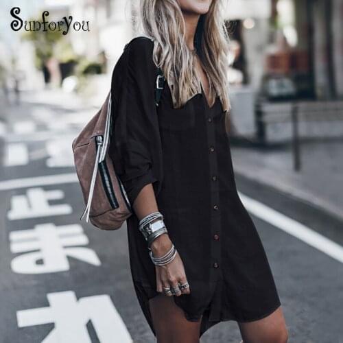 Sunforyou Black Summer Dresses