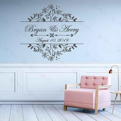 Wedding Party Monogram Decal Vinyl Decor Wall Sticker Personalized Wedding Aisle Runner Table Runners Or Signs Floor Decals