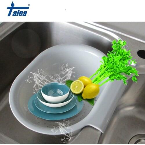 Talea Hight quality Kitchen Tray Dish Drainer Drying Sink drain plastic basket Vegetable Fruit Drying Washing Holder