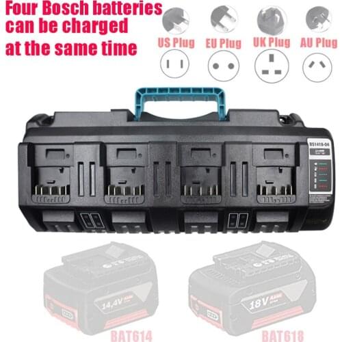 BS1418-04 Li-ion Battery Charger 4-Port 2A Charging Current For Bosch 14.4V 18V BAT614 BAT618 AL1880 AL1860CV AL1820CV AL1814CV