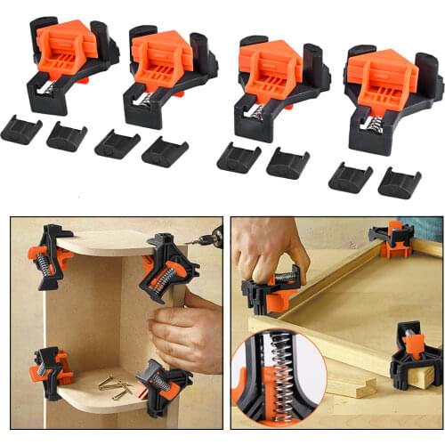4 pcs 90 Degree Right Angle Clamp Fixing Clips DIY Picture Frame Corner Clamp Woodworking Hand Tool Angle Clamps Pipe Clamp