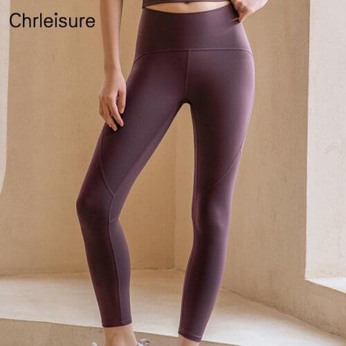 CHRLEISURE Fitness Sexy Leggings For Women High Waist Solid Push Up Elasticity Running Gym Sportswear Quick-dry Female Legging