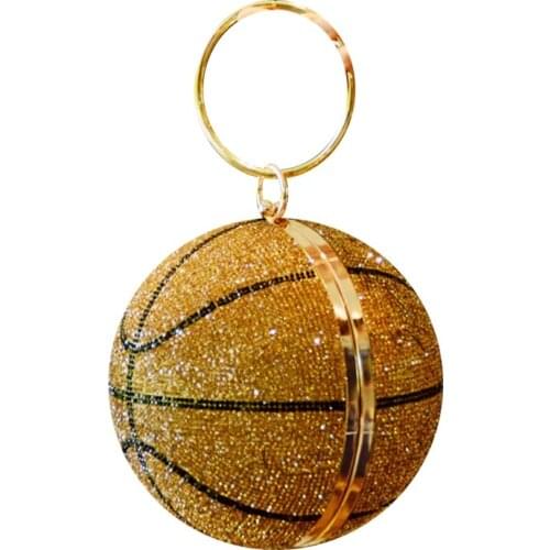 Women Basketball Evening Clutch Glitter Shoulder Bag Bridal Party Prom Wedding Crossbody Handbag Purse