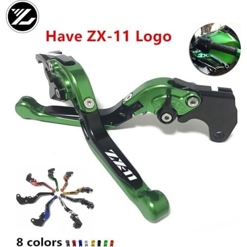ZX-11)logo For kawasaki ZX-11 ZX1100 1990-2001 ZRX1100/1200 1999-2007 CNC Motorcycle Accessories Adjustable Brake Clutch Levers