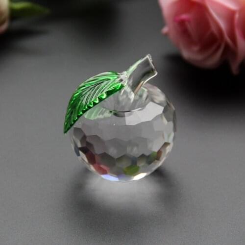 1PCS Home Decorations 5cm Crystal Apple Paperweight 6 Colors Glass Crafts Wedding Decoration Art & Collectibles Souvenirs