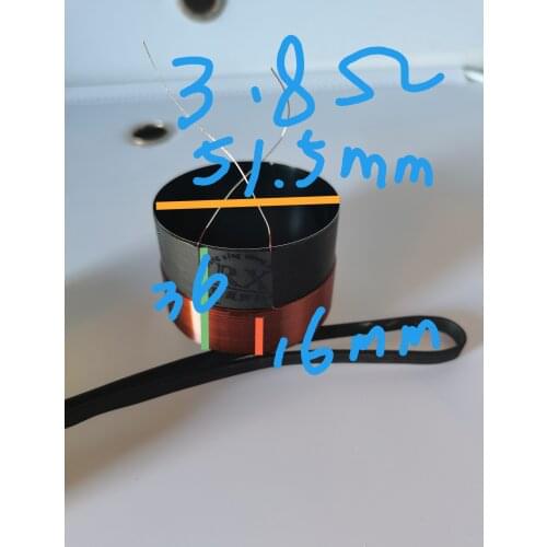 1 pcs ID: 51.5mm 4 ohm 2F horn voice coil woofer bass speaker black aluminous