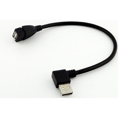 1pcs USB 2.0 Type A Male Right Angle To Female Extension Adapter Converter Cable Cord 25cm