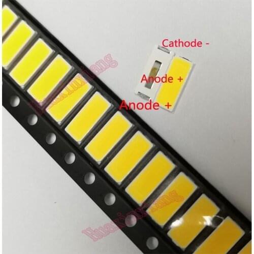 100PCS/Lot SMD LED 7030 6V Warm white 100-110LM 3000-3200K