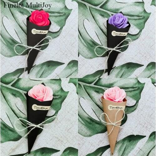 100 x Brown Black Kraft Paper Cones Wedding Favors Candy Box Ice Cream Wedding Table Decoration DIY Party Gift Boxes Bomboniera