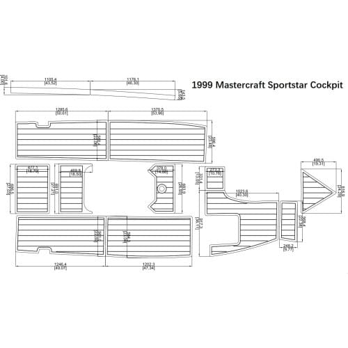 1999 Mastercraft Sportstar Cockpit Pad Boat EVA Teak Decking 1/4" 6mm