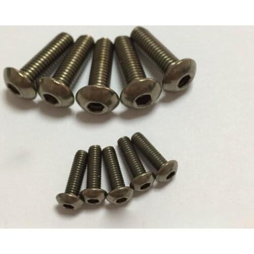 2PCS Hex socket Screw M2.5 Half round head Bolts Pure titanium Pan head Screw GR2 Mushroom head Bolt
