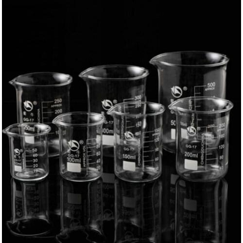 5ml to 1000ml Different Group Transparent Borosilicate Glass Beaker with Graduated Scale for Laboratory Chemistry Equipment