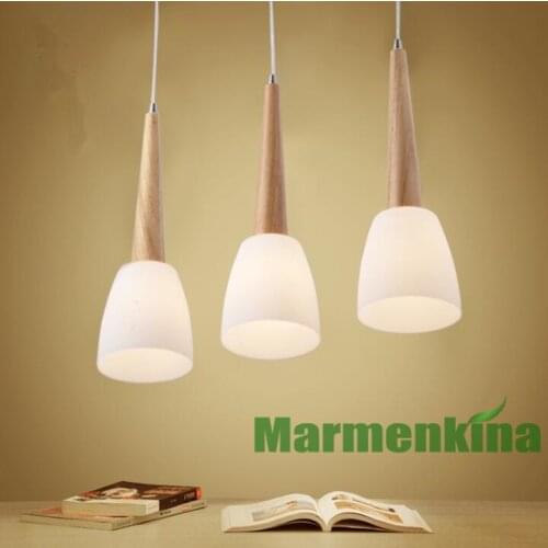 Free shipping glass chandelier bar table lamp restaurant chandelier solid wood chandelier single head chandelier indoor lighting