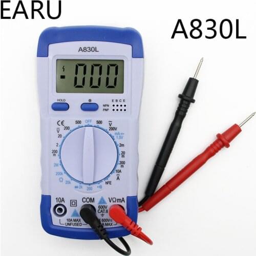A830L LCD Digital Multimeter DC AC Voltage Diode Freguency Multitester Volt Tester Test Current Voltmeter Ammeter Amper Gauge